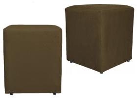 Kit 2 Puffs Quadrado Cubo Decorativo Utilize - Marrom Kit 2 Puffs Quadrado Cubo Decorativo Utilize - Marrom