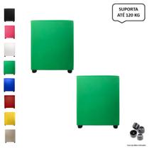 Kit 2 Pufs Puff Banqueta Cubo Quadrado Decorativo