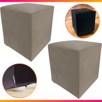 Kit 2 Pufs Puff Banqueta Cubo Quadrado Decorativo Suede ou material sintético