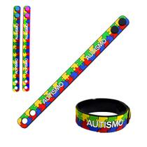 Kit 2 Pulseira Autismo Autista Tea Quebra Cabeça id200 Kit 2 Pulseira Autismo Autista Tea Quebra Cabeça id200