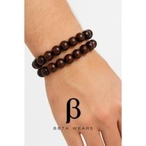 Kit 2 Pulseira BetaWears Pedra Natural 8mm Unissex Artesanal