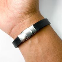 Kit 2 Pulseira/bracelete pulso silicone unissex moderna - Filó Modas