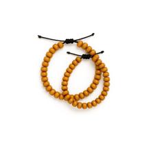 Kit 2 Pulseira de Madeira 8mm Estilo Natural e Artesanal