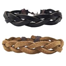 Kit 2 Pulseira Masculina Bracelete Casual Trançado Ajustável Kit 2 Pulseira Masculina Bracelete Casual Trançado Ajustável