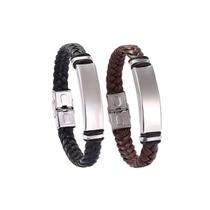 Kit 2 Pulseira Masculina Em Silicone Couro, Aço Inoxidável Kit 2 Pulseira Masculina Em Silicone Couro, Aço Inoxidável