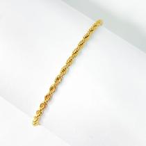Kit 2 Pulseiras bracelete trançado dourada clássicas