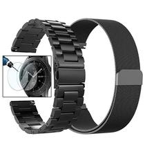 Kit 2 Pulseiras Compativel Gear S3 Frontier S3 Classic Couro Genuíno Loxan Marrom e Preto com Fecho Kit 2 Pulseiras Compativel Gear S3 Frontier S3 Classic Couro Genuíno Loxan Marrom e Preto com Fecho