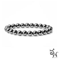 Kit 2 Pulseiras Masculinas Pedras Hematita E Vulcânica 8mm