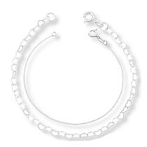 Kit 2 Pulseiras Prata Legítima 925 Coração E Veneziana Kit 2 Pulseiras Prata Legítima 925 Coração E Veneziana