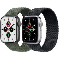 Kit 2 pulseiras trançada Solo compatível com pulseira Sport Aple Watch 42mm 44mm Lançamento pulseira trançada elástica m
