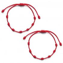 Kit 2 Pulseiras Vermelhas 7 Nós Kabbalah