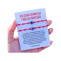 Kit 2 Pulseiras Vermelhas Kabbalah Com 7 Nós E Olho Grego Kit 2 Pulseiras Vermelhas Kabbalah Com 7 Nós E Olho Grego