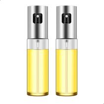 Kit 2 Pulverizador Azeite Vinagre Spray Vidro Inox 100Ml