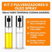 Kit 2 Pulverizadores Borrifador de Óleo Spray 100ml Vidro Temperos Cozinha Saudável Kit 2 Pulverizadores Borrifador de Óleo Spray 100ml Vidro Temperos Cozinha Saudável
