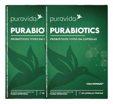 Kit 2 Purabiotics Puravida, 4 Cepas, 18 Bilhões Ufc 30 Cáps