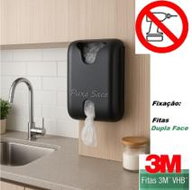 Kit 2 Puxa Sacos Dispenser Preto Porta Sacolas Plásticas Adesivo Dupla Face 3M Kit 2 Puxa Sacos Dispenser Preto Porta Sacolas Plásticas Adesivo Dupla Face 3M