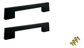 Kit 2 Puxador 128mm Móveis Gaveta Porta Armário Roupeiro - Preto - Alça / Londres Kit 2 Puxador 128mm Móveis Gaveta Porta Armário Roupeiro - Preto - Alça / Londres