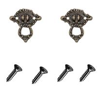 Kit 2 Puxador Antigo Colonial Vintage Bonito Roma P Gaveta Bau