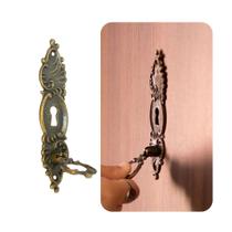 Kit 2 Puxador Colonial Napoli Grande Com Entrada Para Chave Zamac