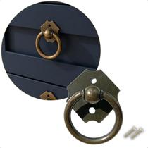 Kit 2 Puxador de Gaveta Móveis Portas Armários Guarda Roupas Argola Retrô Kit 2 Puxador de Gaveta Móveis Portas Armários Guarda Roupas Argola Retrô