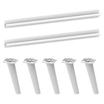 Kit 2 Puxadores Com 5 Pés Palito Retrô Para Balcão Cozinha 120cm Veneza Multimóveis Mp2308 Branco Branco