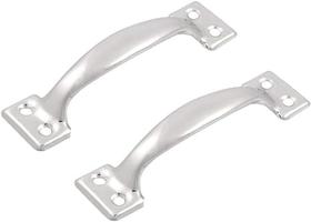 Kit 2 Puxadores de Alça de ferro em Inox Pequeno com 9 cm acompanha parafusos Kit 2 Puxadores de Alça de ferro em Inox Pequeno com 9 cm acompanha parafusos