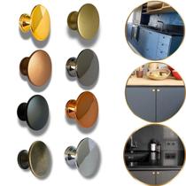 Kit 2 Puxadores de Gavetas Redondo Para Móveis Gaveteiros Armários Portas Cômodas Cor:Azul - Compras Fáceis