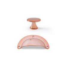 Kit 2 Puxadores Dourado Ponto e 6 Puxadores Concha Rose Gold Puxador de gaveta