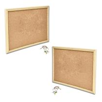 Kit 2 Quadro Cortiça Moldura Madeira Aviso Fotos Mural 40x60 Kit 2 Quadro Cortiça Moldura Madeira Aviso Fotos Mural 40x60