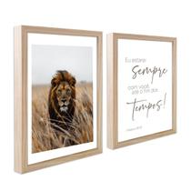 Kit 2 Quadro Decorativo Religiosos Jesus Fé Sagrada Família Versículos com Moldura Caixa Alta 40cm