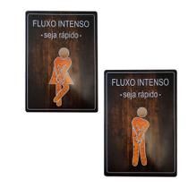 Kit 2 Quadro Fluxo Intenso Modelos Masc e Fem 30x20 Mdf Madeira Adesivada