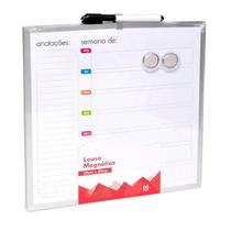 Kit 2 Quadro Magnético Planner Recados Semanal 29x29cm