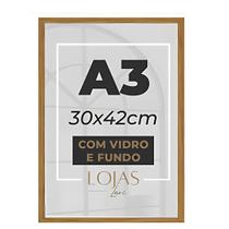 kit 2 Quadro Moldura A3 30x42 Com Vidro Poster Certificado - Marrom