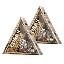 Kit 2 Quadro Triângulo Porta Rolhas Porta Tampinhas E Anel