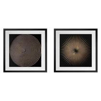 Kit 2 Quadros 50cm X 50cm Explosão Geométrica Tropical Artes
