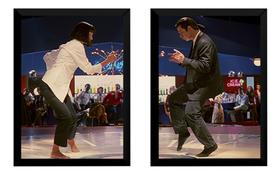 Kit 2 Quadros A4 Filme Pulp Fiction Mia & Vincent Dança Kit 2 Quadros A4 Filme Pulp Fiction Mia & Vincent Dança