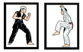 Kit 2 Quadros A4 Johnny Vs Daniel Arte Cobra Kai Karatê Kid