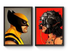 Kit 2 Quadros A4 Wolverine Vs Arma X
