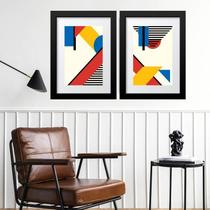 Kit 2 Quadros Abstratos Mondrian - 60X48Cm