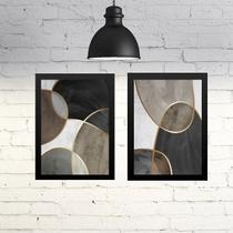 Kit 2 Quadros Abstratos Versáteis Neutros 24x18cm Kit 2 Quadros Abstratos Versáteis Neutros 24x18cm