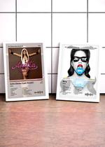 Kit 2 Quadros Anitta Anitta( C/ Vidro, Moldura Branca Tam:A4