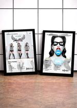 Kit 2 Quadros Anitta Ritmo Pe C/ Vidro, Moldura Preta Tam:A4 Kit 2 Quadros Anitta Ritmo Pe C/ Vidro, Moldura Preta Tam:A4