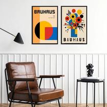 Kit 2 Quadros Arte Abstrata Bauhaus Flores 24x18cm Kit 2 Quadros Arte Abstrata Bauhaus Flores 24x18cm