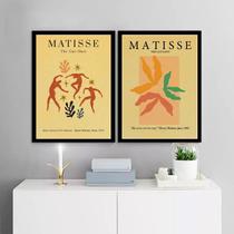 Kit 2 Quadros Arte Matisse Kraft 24x18cm - com vidro