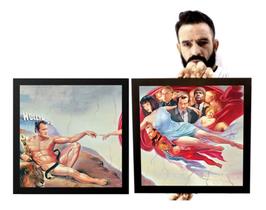 Kit 2 Quadros Arte Tarantino A Criação Filmes