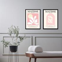 Kit 2 Quadros Artes Matisse Tons De Rosa 33x24cm - com vidro