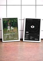 Kit 2 Quadros Bad Bunny De+X C/ Vidro, Moldura Branca Tam:A4 Kit 2 Quadros Bad Bunny De+X C/ Vidro, Moldura Branca Tam:A4