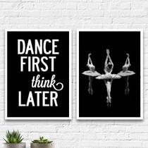 Kit 2 Quadros Bailarinas Dance 24x18cm Kit 2 Quadros Bailarinas Dance 24x18cm