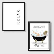 Kit 2 Quadros Banheiro - Relax 45x34cm Kit 2 Quadros Banheiro - Relax 45x34cm