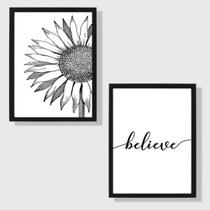 Kit 2 Quadros Believe 33x24cm - com vidro Kit 2 Quadros Believe 33x24cm - com vidro